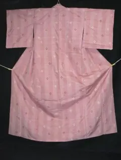 手織紬 【単衣・正絹】格子と絣調 - メルカリ