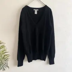 A920 GAP Vネック　長袖ニット　シンプル　ブラック　S