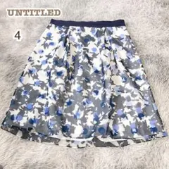 アンタイトル【LL】膝丈スカート シアー フレアスカート 総柄 ドット 水玉