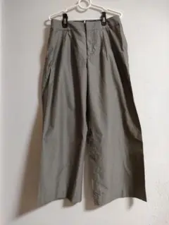 マーガレットハウエル　コットン　ワイドパンツ　カーキ