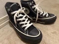 新品未使用品　コンバースオールスター　厚底 ハイカット　ブラック 23.5cm