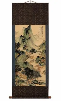 缪辅鱼藻图 中国画 掛け軸 水墨画 和室 玄関 茶室 壁掛け 美術品