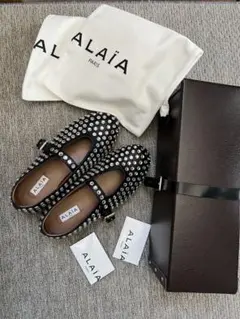 alaia アライア フィッシュネット フラットバレリーナ バレエ 38 美品