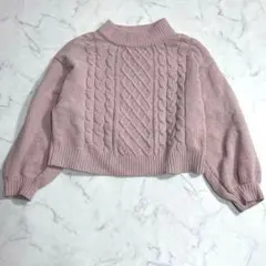 アースミュージックアンドエコロジー　プレミアムレーベル　ニットセーター　ピンク