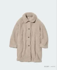 防風アウターフリースステンカラーコート NATURAL