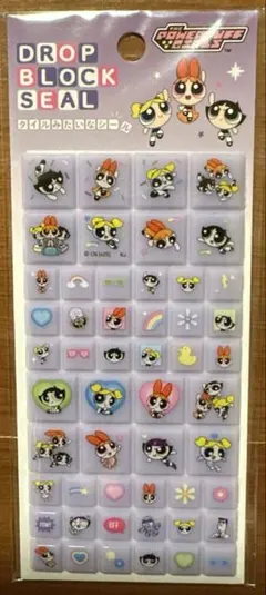 パワーパフガールズタイルシール(パワパフ　パープル)