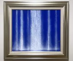 F10号) 千住博【ウォーターフォール】肉筆/裏シール/岩彩/表サイン