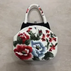 ビーズ刺繍 フラワーモチーフ 和装用バッグ 着物浴衣 昭和レトロ