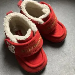 赤いウサギ刺繍ベビーシューズ 12.5cm