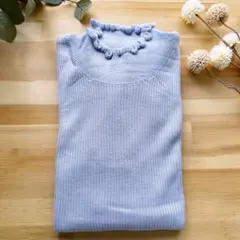 サマンサモスモスブルーフリルニット