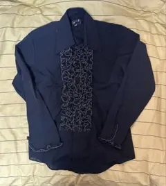 70sフリルシャツ　BLACK L