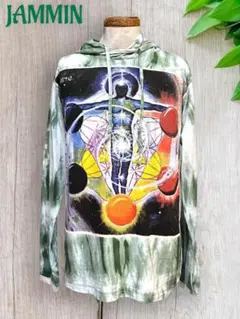 タイダイ神聖幾何学ロンT アジアン　サイケ　フラワーオブライフ　エスニック