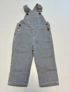 petit main プティマイン ストライプオーバーオール 80サイズ