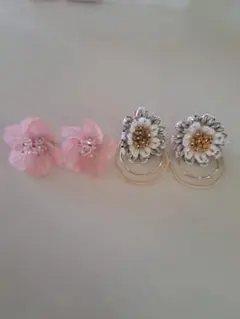 最終価格　!!新品未使用　お花　イヤリング2点セット