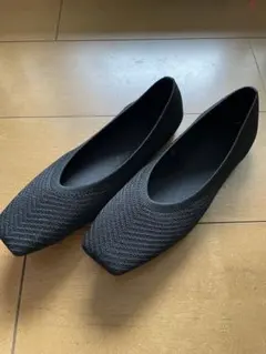 GU ウォッシャブルニットスクエアトゥ シューズ ブラック　23.5