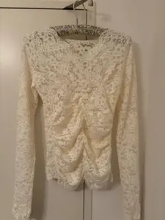 SHEIN 総レース 長袖 トップス ホワイト