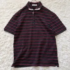 KLEIN PLUS HOMME　ボーダー ポロシャツ　46　黒◆A2219のサムネイル