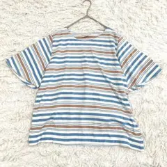 サムシング エドウィン マルチボーダーtシャツ M バックリボントップス 春夏のサムネイル
