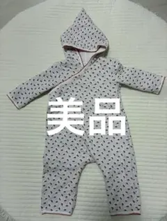 プチバトー　12m74cm花柄コットンロンパース 70-80cm