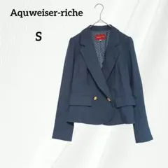 ☆ アプワイザーリッシェ　ノーカラージャケット　Ｓ　ネイビー　テーラード　春秋