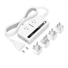 変圧器 海外旅行用 220vから100v TESSAN 合計64W