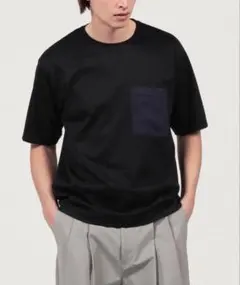 TOMORROWLAND トゥモローランド コットン ポケットTシャツ 無地 黒のサムネイル