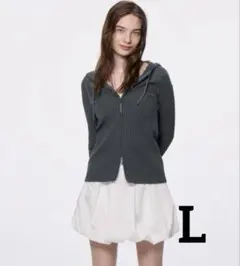 GU リブニットダブルジップパーカー　L