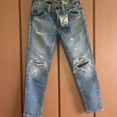 ロデオクラウンズ　ライトブルーダメージストレートジーンズ25インチ