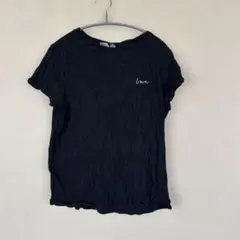 黒のlove刺繍半袖Tシャツ　シンプル　カットソー　カジュアル
