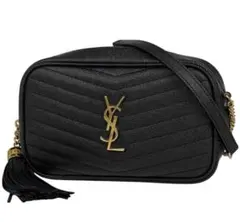 イヴ・サンローランルー ミニバッグチェーン YSLショルダーバッグレザーブラック