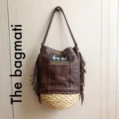 The bagmati バグマティ　レザー&カゴ　フリンジバッグ