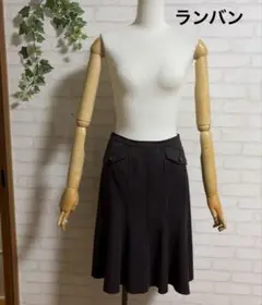 LANVAN スカート　ランバンコレクション 茶色　12枚ハギのサムネイル
