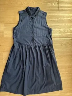 マカフィー　襟付き　ノースリーブ　シャツワンピース