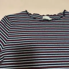 アースミュージック＆エコロジー　Tシャツ ボーダー半袖　ラウンドネック