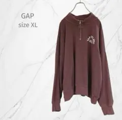 GAP ギャップ　ハーフジップスウェット トレーナー【XL】ドロップショルダー