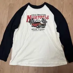 レトロカー プリント ラグランTシャツ Lサイズ相当