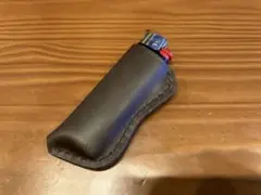 本革ライターケース　BICライター　ダークブラウン×焦茶ステッチ