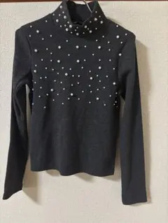 ZARA パール　タートルネックセーター