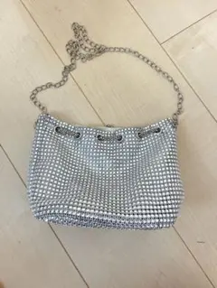 シルバーストーン装飾パーティーバッグショルダーバッグ