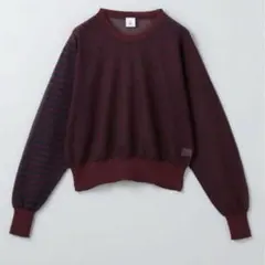 6(ROKU) シアー ボーダークルーネック プルオーバー