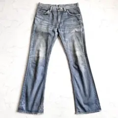 【美品】希少 Lee 転写 トロンプルイユ フレアデニム フレアパンツ サイズM