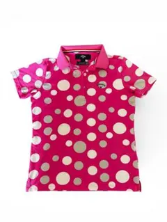 Callaway ドット柄 ピンクシャツ M