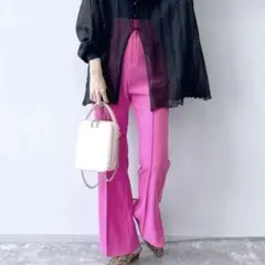 【新品未着用】JEANASIS サイドスリットフレアカラーパンツ スラックス