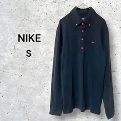 ナイキ ゴルフウェア 長袖 ポロシャツ カジュアル シンプル 黒 ピンク 275