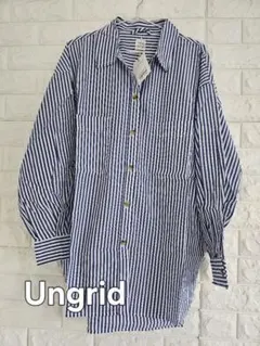 新品 Ungrid ストライプ ルーズシャツ bluのサムネイル