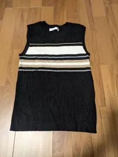 【最終値下げ！】CECI McBEE ニットベスト ストライプMサイズ