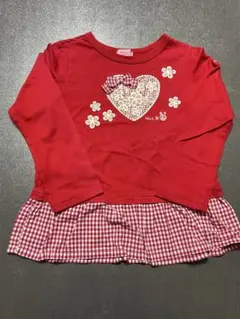 なのはな様専用　ミキハウス　赤チュニックとコーラルピンク色の長袖カットソー
