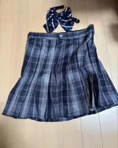 ネイビー系チェック 制服　スカート　コスプレ