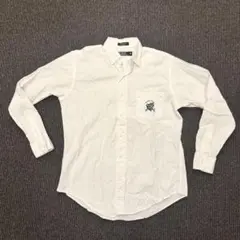 希少☆80s ポロラルフローレン USA製 緑タグ エンブレム刺繍 白シャツ☆