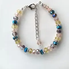№161　ボタンカットガラスブレスレット